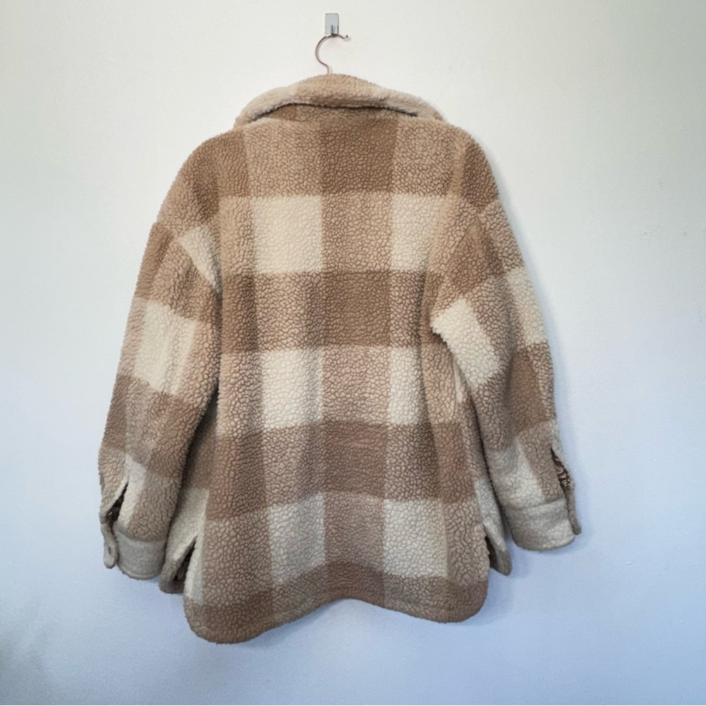 Bernardo Oversized Cold Weather Essential Plaid Teddy Jacket Shacket Sz M - Picture 8 of 10